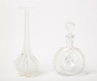 Lalique Vase and Baccarat Decanter