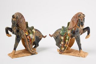 Pair of Chinese Pottery Horses