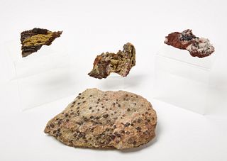 Mimetite Pyromorphite and Pyrope Mineral Specimens