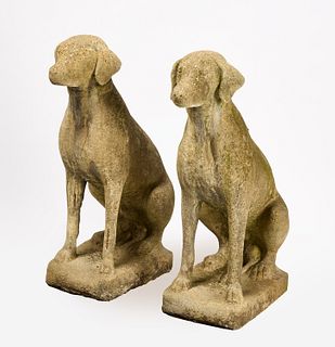 Pair of Outdoor Dog Sculptures