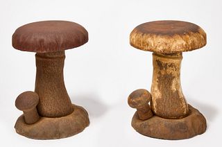 Pair of Hofmann Iron Toadstool Garden Seats