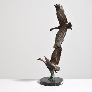 Siegfried Puchta Bronze Sculpture, Canadian Geese