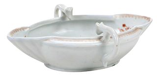 Chinese Export Porcelain Armorial Double Lipped Sauce Boat, Adams and Kinkenny