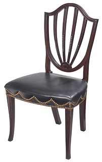 New York Federal Carved Mahogany Shield Back Side Chair