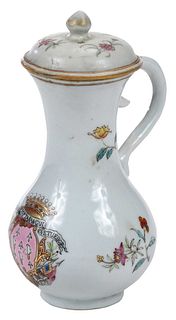 Chinese Export Porcelain Armorial Covered Creamer, Azlor