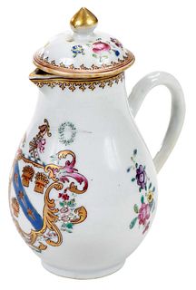 Chinese Export Porcelain Armorial Lidded Creamer, Rowe