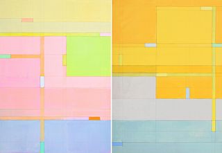 2 Michael Boyd Geometric Paintings, Works on Paper
