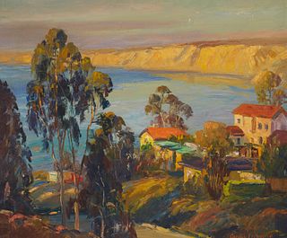 Carolus Verhaeren (1908-1956), View of the coast, Oil on canvas, 22" H x 26" W