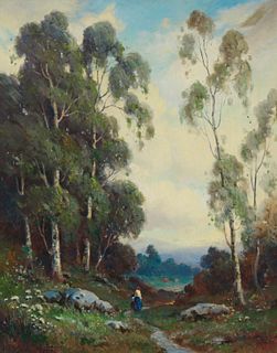 Alexis Podchernikoff (1912-1987), "Eucalyptus," Oil on canvas, 28" H x 22.5" W