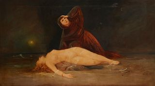 Thomas Oxley Miller (1854-1909), "Phrosine Meliodore," 1888, Oil on canvas, 43" H x 72.5" W