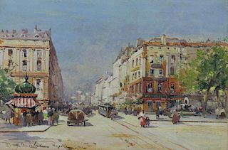 GALIEN-LALOUE, Eugene. Watercolor "Marseille" 1909