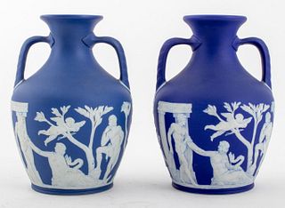 Wedgwood Blue Jasperware Vases