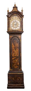 George II Japanned & Faux Tortoise Tallcase Clock