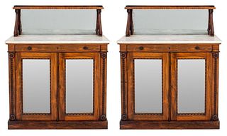 English Regency Rosewood Cabinets, Pair, ca. 1840