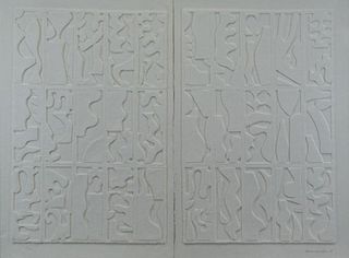 NEVELSON, Louise. Cast Paper Relief "Morning Haze"