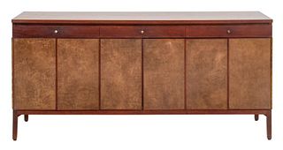 Paul McCobb for Calvin Walnut and Leather Credenza