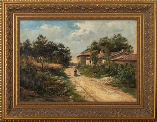 A. de Carme Landscape Oil on Canvas, 19th C.