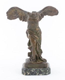 French Bronze Winged Victory of Samothrace Statue