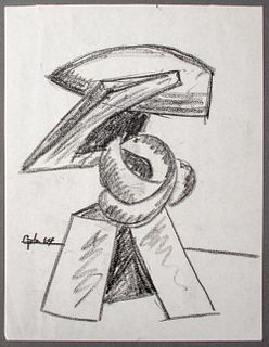 Seymour Lipton Sculpture Study Sketch, 1964