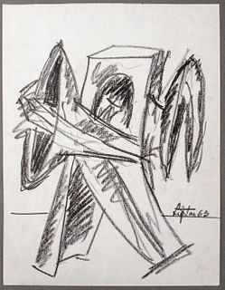 Seymour Lipton Sculpture Study Sketch, 1963