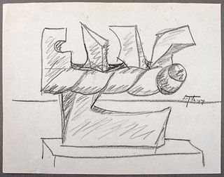 Seymour Lipton Sculpture Study Sketch, 1977