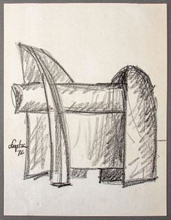 Seymour Lipton Sculpture Study Sketch, 1976