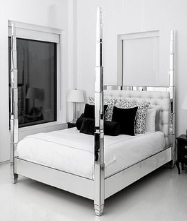 Paul Evans Cityscape Manner Mirror Queen Bed Frame