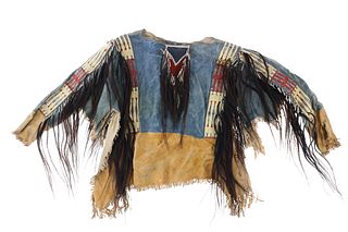 RARE Cheyenne Quilled & Beaded War Shirt Ca. 1875