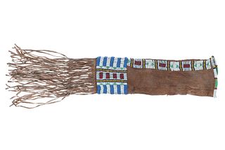 Early Southern Cheyenne Beaded Hide Pipe Bag