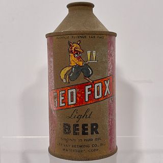 Red Fox Cone Top Beer Can