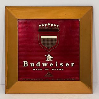 Budweiser Copper And Enamel Advertising Plaque
