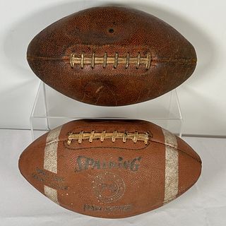 Two Vintage Footballs