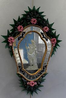 Antique Murano Glass Venetian Mirror