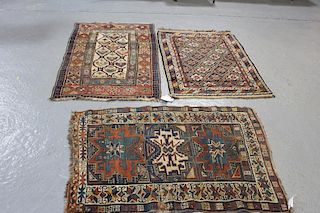 Lot of 3 Antique Rugs To Inc 2 Caucasian and