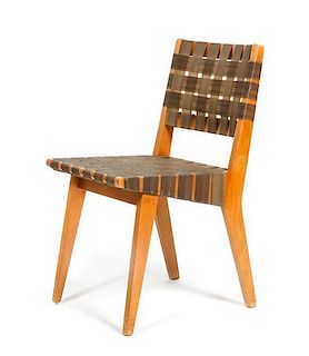 A Jens Risom Birch Side Chair, for Knoll, Height 30 1/2 x width 17 3/8 x depth 20 inches.