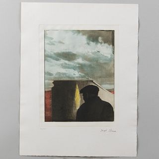 Joseph Cornell (1903-1972): Untitled (Figure with Landscape)
