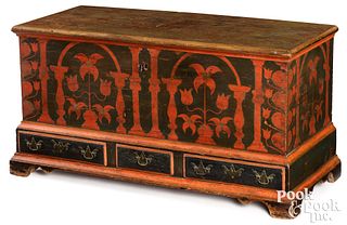 Berks County painted pine dower chest