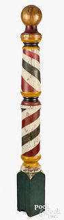 Large painted barber pole, late 19th c.