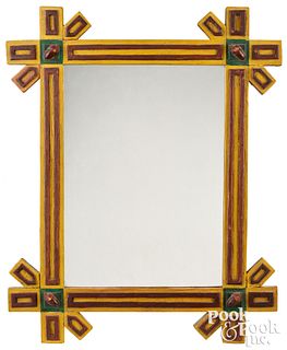Painted mirror, late 19th c.