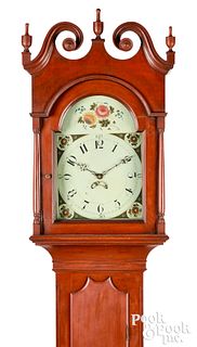 Pennsylvania painted poplar tall case clock
