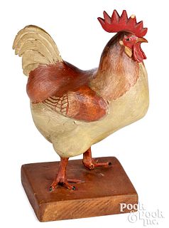 John Reber carved and painted rooster