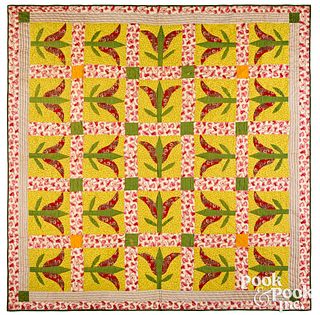 Pieced tulip quilt, 19th c.