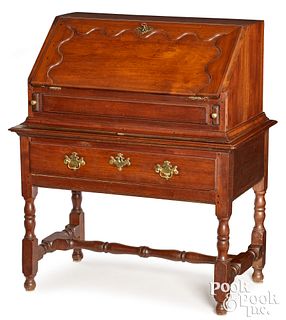 William and Mary walnut desk on frame