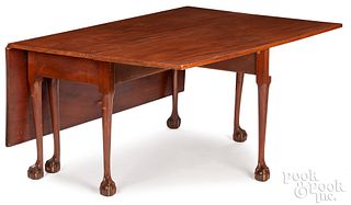 Chippendale mahogany drop leaf dining table