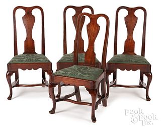 Set of four Pennsylvania Queen Anne dining chairs