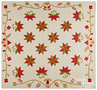 Pennsylvania Lemoyne Star appliqué quilt, 19th c.