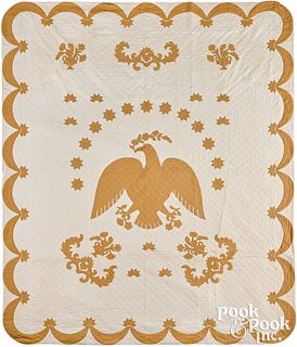 Pennsylvania eagle appliqué quilt, mid 20th c.
