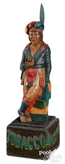 Carved and painted cigar store Indian tobacconist