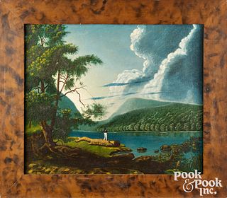 Oil on canvas of the Delaware Water Gap, 19th c.