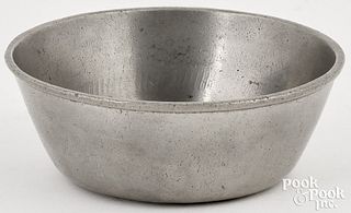 Westtown school pewter bowl, early 19th c.